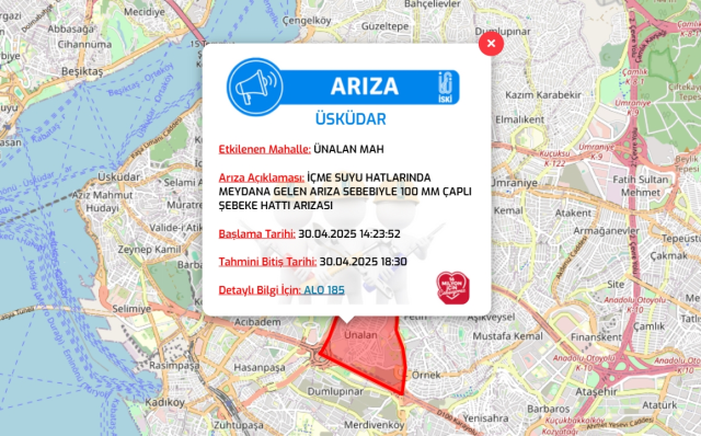 İstanbul ÜSKÜDAR su kesintisi! 30 Nisan İSKİ Üsküdar su kesintisi ne zaman bitecek, sular ne zaman gelecek?
