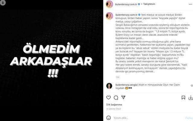 '1.5 milyon TL'lik mezar' haberlerini gören Diva çileden çıktı: Ölmedim arkadaşlar
