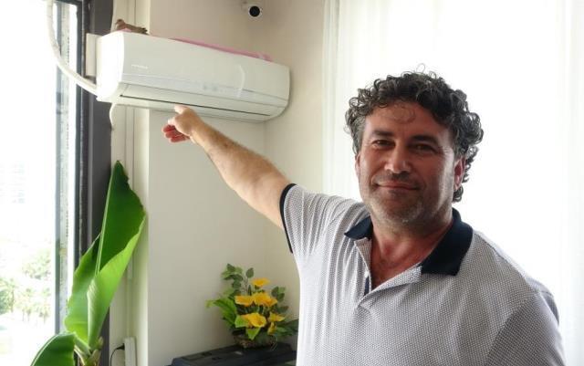 Kuş klimaya yuva yaptı... 40 derecelik sıcağa rağmen çalıştırmıyor