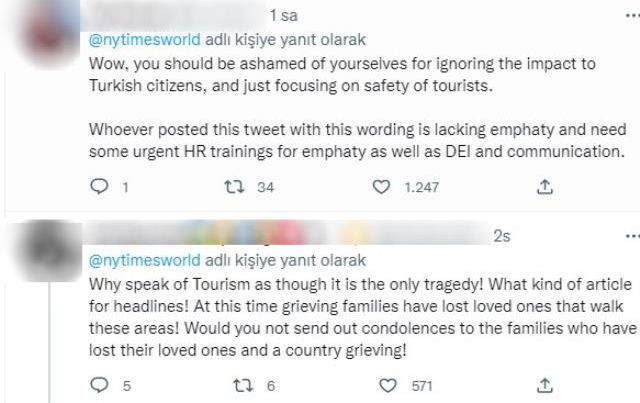 New York Times'ın İstiklal Caddesi'ndeki bombalı saldırının haberini verme şekli tepkilere sebep oldu