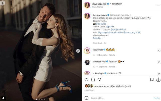 Fenomen Duygu Özaslan ile basketbolcu Can Maxim Mutaf, Paris'te evlendi