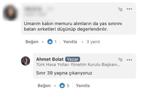 THY, kabin memurları için yaş sınırını 39'a yükseltiyor