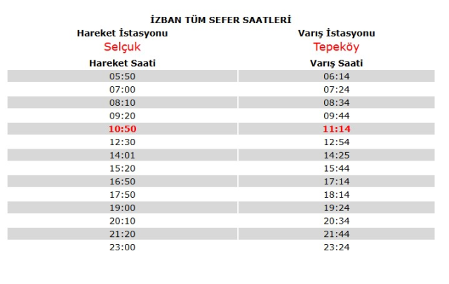 İZBAN saatleri: İzmir İZBAN sefer saatleri kaçta başlıyor ve kaçta bitiyor? İZBAN'da gece seferleri var mı, saat kaçta?