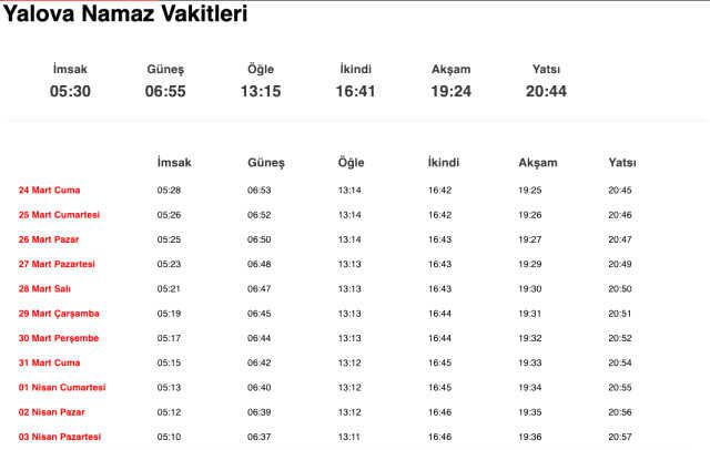 Yalova akşam ezanı saat kaçta, iftar ne zaman? 23 Mart Yalova imsakiye! Yalova iftara ne kadar kaldı?