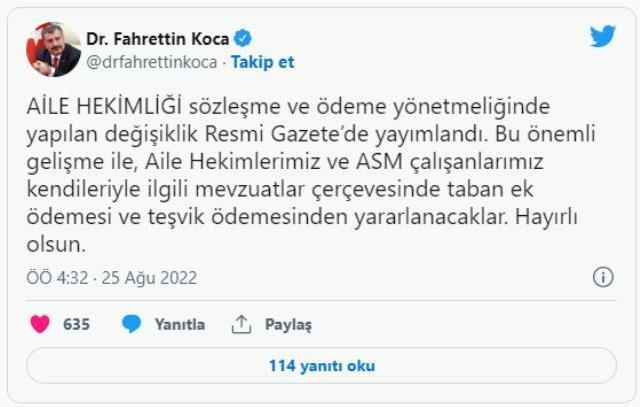 Aile hekimleri ve Aile Sağlığı Merkezi çalışanlarıyla ilgili yönetmelik Resmi Gazete'de yayımlandı