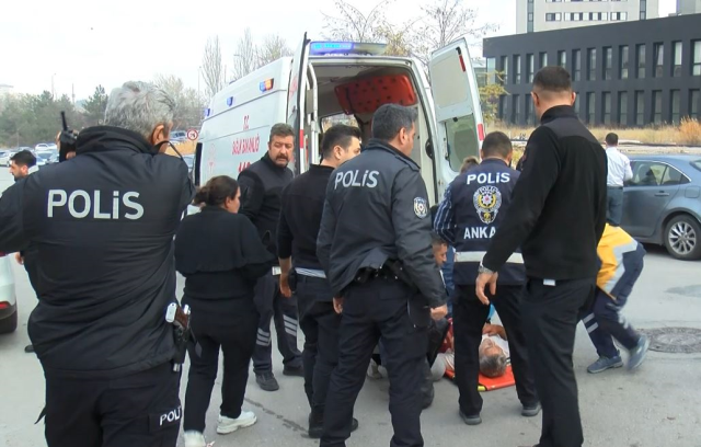 Ankara'da aile mahkemesindeki duruşma sonrası adliye önünde iki taraf arasında bıçaklı kavga