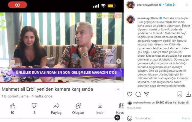 Ece Ronay'a attığı mesajlar ifşa olan Mehmet Ali Erbil, özür diledi