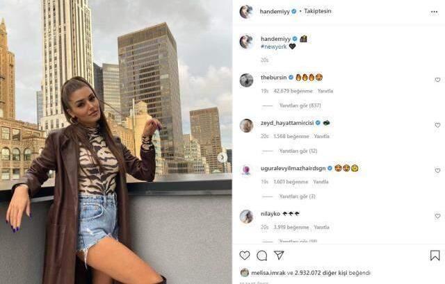 Hande Erçel pozlarıyla milyonlarca hayranının nefesini kesti