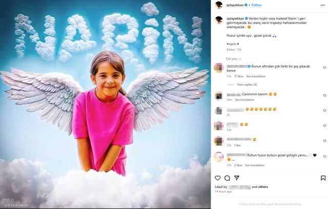 Narin cinayeti davasında karar açıklandı, ünlülerden paylaşım yağdı