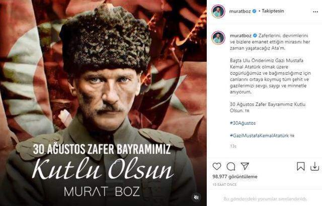 Ünlü isimlerden 30 Ağustos Zafer Bayramı paylaşımları
