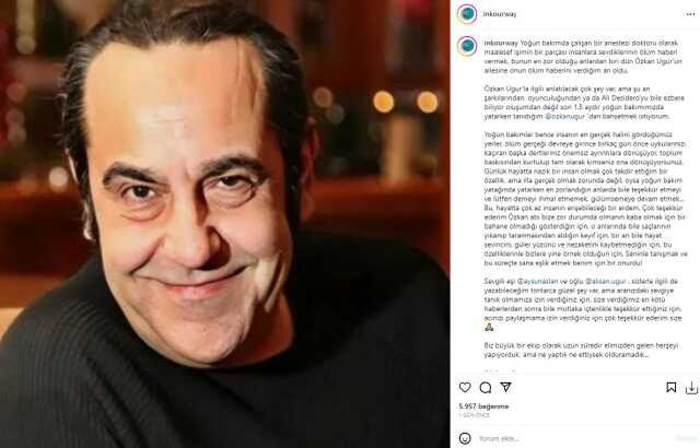Özkan Uğur'un ölüm haberini veren doktor son anlarını anlattı: Yoğun bakımda bile teşekkürü ihmal etmedi
