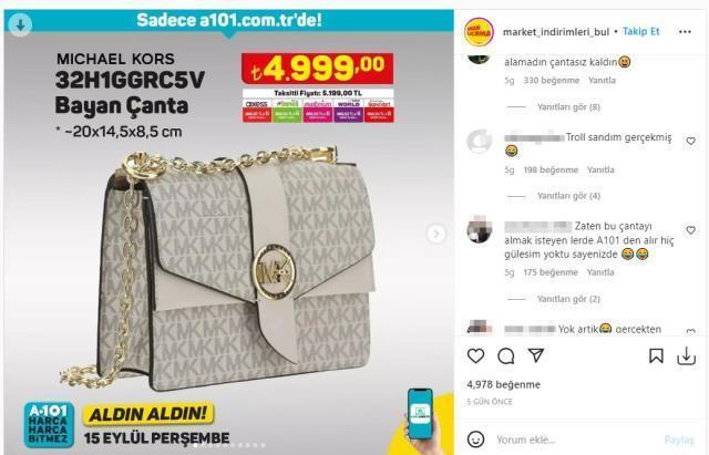 A101'de 5 bin TL'ye çanta satıldığı iddiası