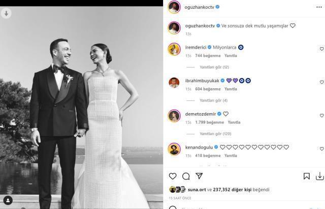 Demet Özdemir ve Oğuzhan Koç çiftinden ilk paylaşım: Ve sonsuza dek mutlu yaşamışlar