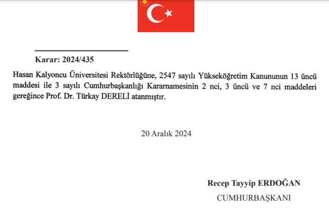 Hasan Kalyoncu Üniversitesi yeni rektörü kim oldu? Hasan Kalyoncu Üniversitesi Rektörü Prof. Dr. Türkay Dereli kimdir, kaç yaşında, nereli, branşı ne?