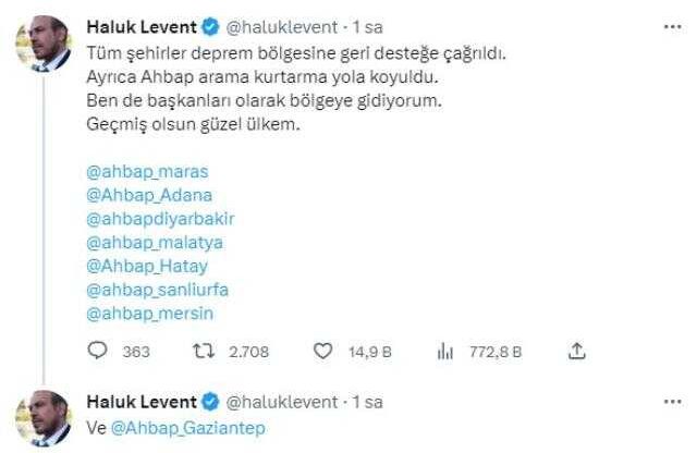 Deprem sonrası enkaz altından yardım istedi! Haluk Levent, hemen harekete geçti