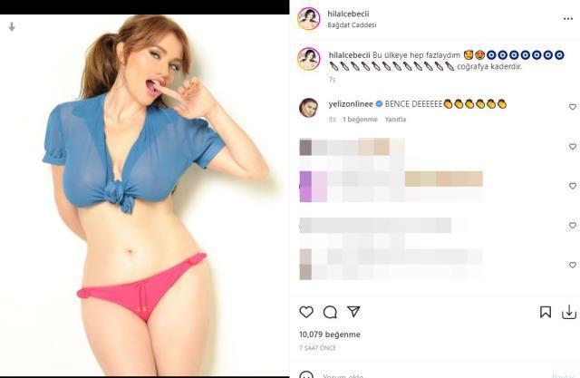 'Bu ülkeye fazlaydım' diyen Hilal Cebeci, şeffaf bluzla verdiği pozunu paylaştı