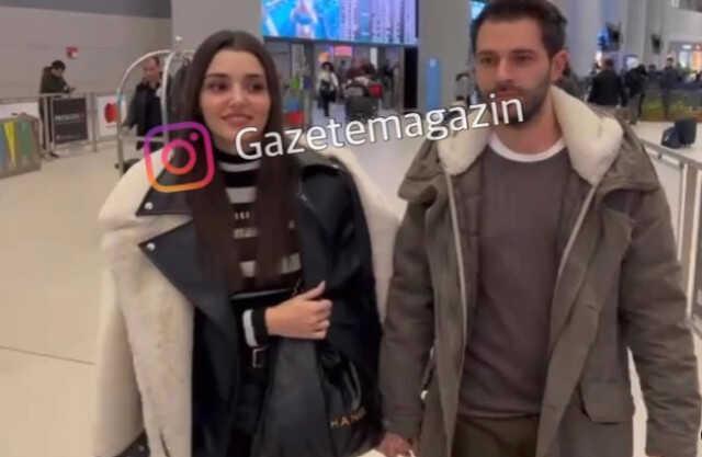 Aşkları dolu dizgin devam ediyor! Tatilden dönen Hande Erçel ve Hakan Sabancı el ele görüntülendi