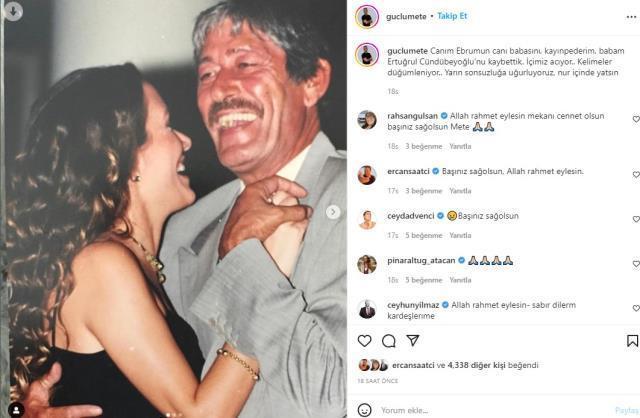 Oyuncu Ebru Cündübeyoğlu'nun babası hayatını kaybetti