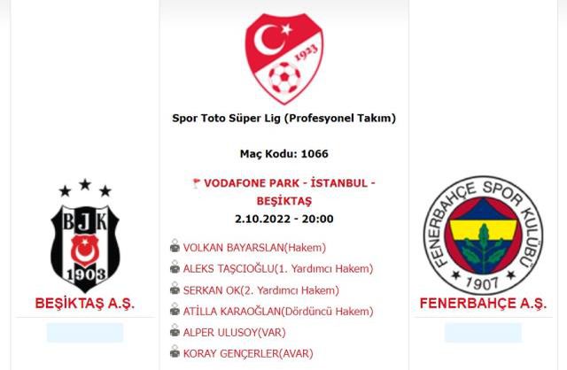 Beşiktaş - Fenerbahçe hakemi kim? BJK - FB maçı hakemi kim? Beşiktaş - Fenerbahçe maçı VAR hakemi kim?