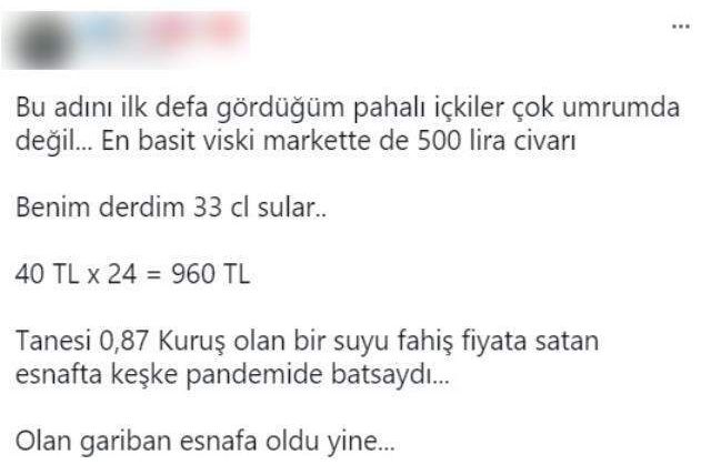 Gören şaşkına döndü! Bodrumda 0.33'lük su için 40 TL hesap