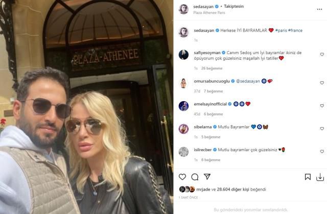 Paris'e giden Seda Sayan, eşiyle ilk balayı fotoğrafını paylaştı