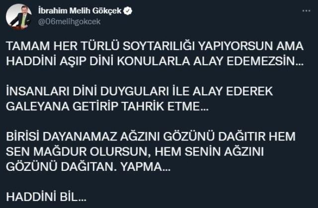 Melih Gökçek... ŞAHAN GÖKBAKAR'A DARP TEHDİDİ!
