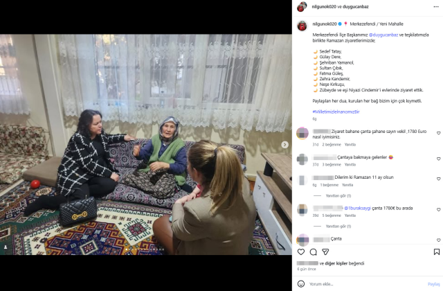 Yoksul ziyaretine lüks çantasıyla giden milletvekiline eleştiri yağıyor