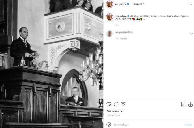 Ünlü isimlerin 29 Ekim Cumhuriyet Bayramı paylaşımları