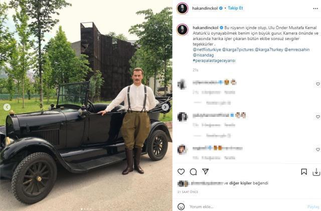 Pera Palas'ta Gece Yarısı dizisinde Atatürk'ü canlandıran oyuncu Hakan Dinçkol çıktı