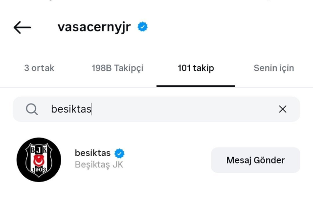 Beşiktaş'ın gündemindeki Cerny, Instagram'da Siyah-Beyazlıları takibe aldı