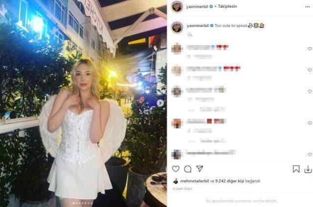 Cadılar Bayramı partisine melek kostümüyle katılan Yasmin Erbil, pozlarıyla Instagram'ı kasıp kavurdu