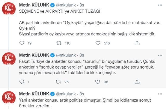 Metin Külünk, isim vermeden AK Parti'nin oy oranını düşük açıklayan Genel Başkan Yardımcısı Şen'i eleştirdi: Tuzaktır