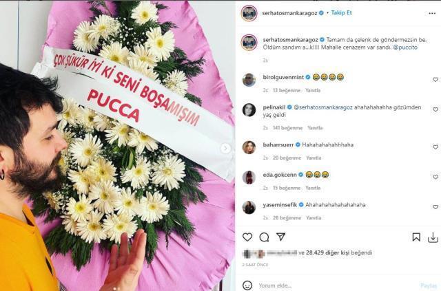 Yazar Pucca, Sevgililer Günü için eski eşine çelenk gönderdi