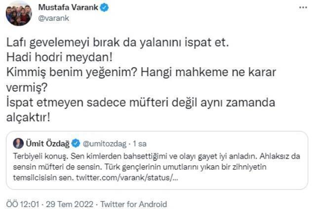 Bakan Varank, Özdağ ile sosyal medyada yaşadığı tartışmayı mahkemeye taşıdı: Gelip hesap verecek