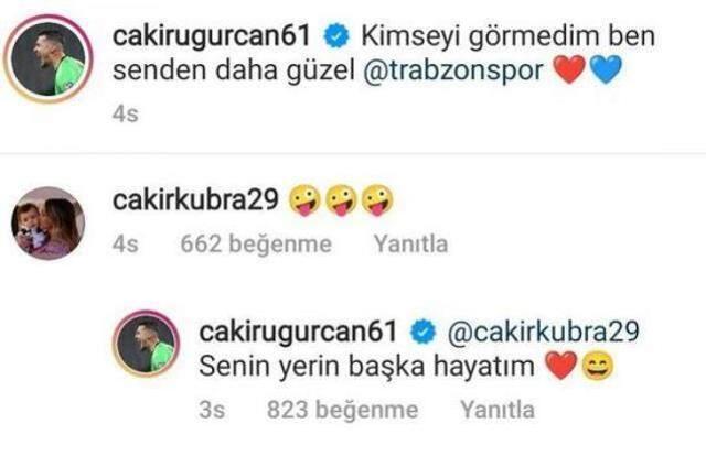 Uğurcan Çakır'ın sosyal medya paylaşımı eşi Kübra Çakır'ı çok kıskandırdı