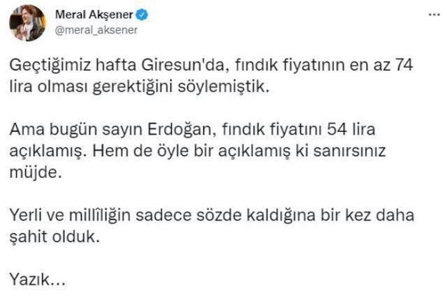 Muhalefetin fındık fiyatı tepkisine Cumhurbaşkanı Erdoğan'dan ilk yorum: Vatandaşın gönlündeki rakamı açıkladık