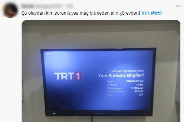 Türkiye'nin maçı başlar başlamaz TRT 1 ekranlarında çıkan uyarı ortalığı ayağa kaldırdı