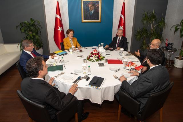 6 muhalefet liderinin görüşmesinden ilk görüntüler geldi