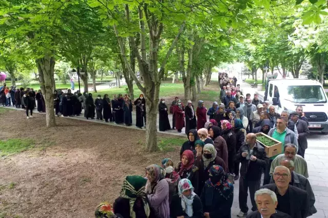 Her şey bedava fide almak için! Geceden sıraya giren vatandaşlar uzun kuyruklar oluşturdu