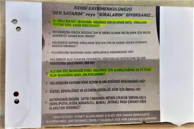 Bu sefer emlakçılar hortladı! Dağıttıkları broşürde ev sahiplerine yönelttikleri sorular çileden çıkardı