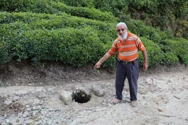 Rize'deki köyde koca deliği görenler birbirine telefondan haber verdi! Sırrının ne olduğu merak ediliyor