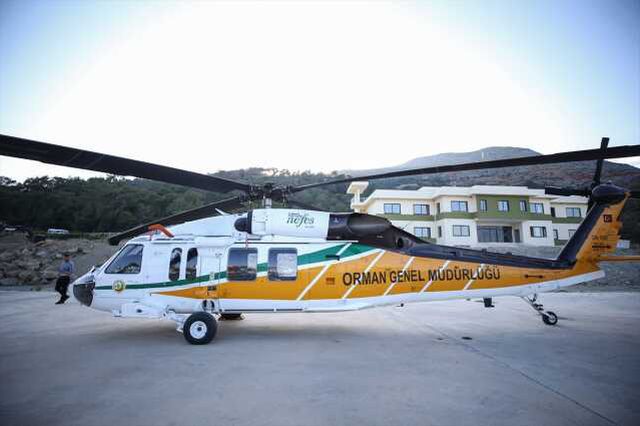 Orman yangınlarına müdahale için TUSAŞ T-70 helikopteri 'NEFES' devrede