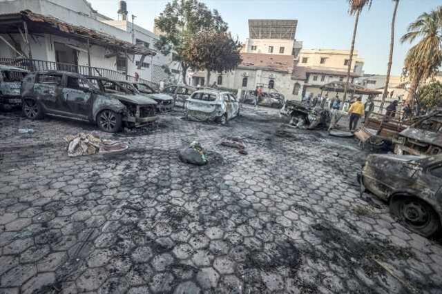 İsrail'in 500 masumu katlettiği hastanenin son hali! Her kare kahrediyor