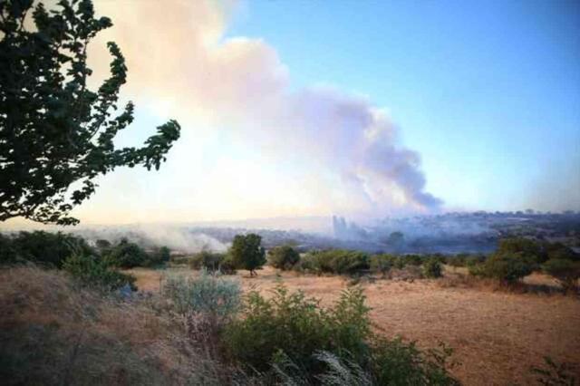 Çanakkale'de çöplükte çıkan yangın ormana sıçradı, 1 mahalle tahliye edildi