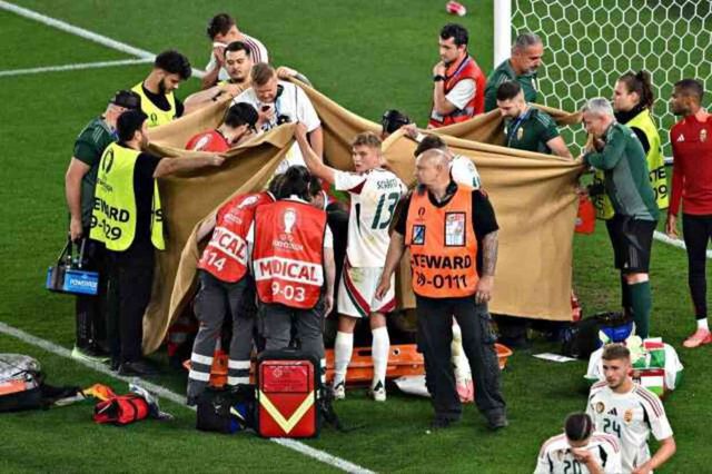 EURO 2024'te korkutan anlar! Macar futbolcu baygınlık geçirdi