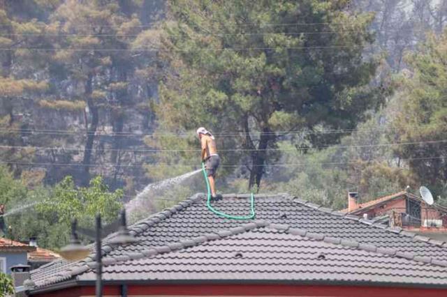 İzmir'de ormanlık alanda çıkan yangın büyüdü! Bazı evler tahliye edildi