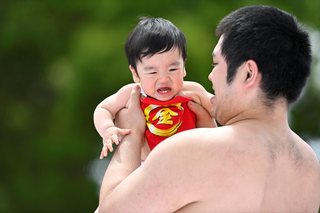 Japonya'da asırlık ilginç gelenek, ilk ağlayan bebek kazandı