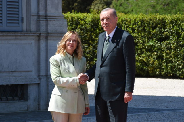 Cumhurbaşkanı Erdoğan İtalya'da Başbakan Meloni ile görüştü