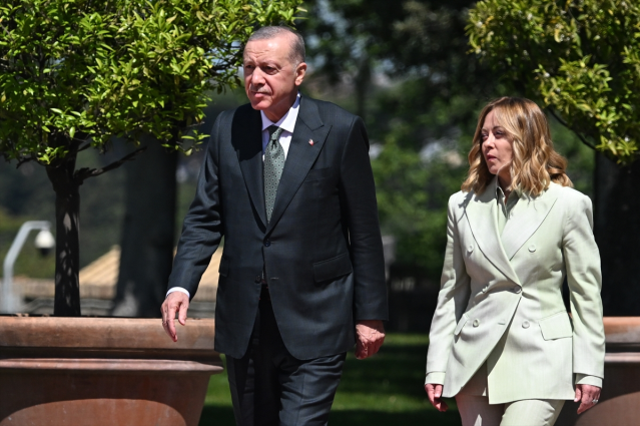 Cumhurbaşkanı Erdoğan İtalya'da Başbakan Meloni ile görüştü