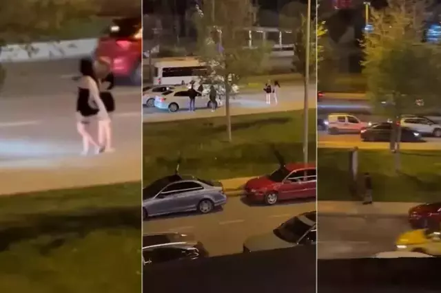 İstanbul'da gündüz vakti fuhuş pazarlığı! Kimseye aldırış etmeden iç çamaşırını gösterdi